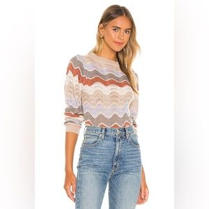 ASTR the Label Womens Knit Emma Chevron Sweater Size M